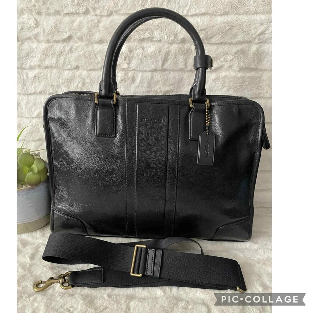 ❤️Flash SALE❤️Great Condition Coach Black Leather Laptop Bag - Picture 2 of 7